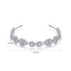 14K Gold Flower and Leaf Crystal Headpiece,Round Cut Gemstone Headband,Stunning Wedding Hair Accessories for Wedding (Flower and Leaf (12 * 1.9cm)) view 2