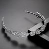 14K Gold Flower and Leaf Crystal Headpiece,Round Cut Gemstone Headband,Stunning Wedding Hair Accessories for Wedding (Flower and Leaf (12 * 1.9cm)) view 4