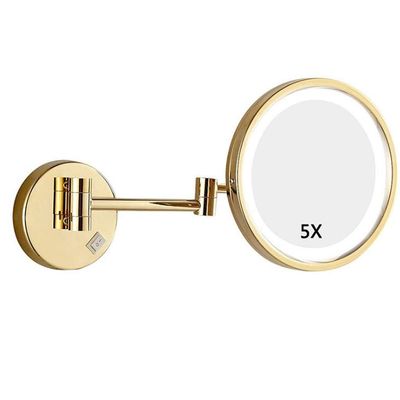 GATSUN Vanity Mirror,Makeup Mirror Vanity Mirror Wall Mount Led Lighted 5X Magnifying Extendable Single Side Cosmetic Mirror for Bathroom Cosmetic Mirror/C
