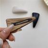 3 Pieces PU-leather Snap Hair Clips Classic BB Hair Clips Hairpin Pure Color Hair Clips Triangle Snap Hair Clips Hair Accessories for Women Ladies, Coffee, Black, White view 4