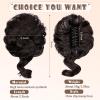 Wodelanle Claw Clip Messy Bun Hair Piece for Women - Wavy Curly Chignon, Ponytail Hairpieces, Tousled Updo Extensions, Scrunchie for Daily Use - Dark Brown Mix Light Auburn view 2