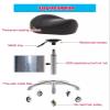 NUNETH Ergonomic Saddle Stool Dental Saddle Chair, Heavy-Duty Hydraulic Rolling Stool Chair with Wheels, Adjustable Stool for Clinic Studio Tattoo (Color : Black) view 4