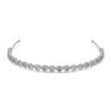 14K Gold Flower and Leaf Crystal Headpiece,Round Cut Gemstone Headband,Stunning Wedding Hair Accessories for Wedding (Round(14.1 * 0.9cm)) view 1