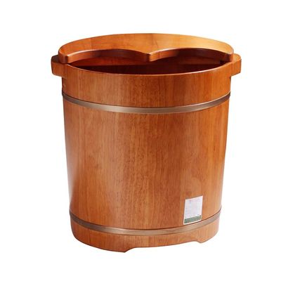Foot Bath Soak Foot Bath Tub with Lid, Thick Sturdy Wood Spa Basin for Pedicure and MassagePerfect to Soaking Your Tired and Sore FeetFootbath Bucket 26cm/36cm ( Color : Brown Wood , Size : 36cm )