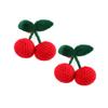 2Pcs Girls Hair Clips, Handmade Crochet Sweet Cherry Shape Hair Barrettes, Manual Knitted Cute HairPins Alligator Clip Hand-Woven Creative Hair Slide, Fashion Hair Accessories for Kids Teens Gifts view 1