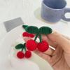 2Pcs Girls Hair Clips, Handmade Crochet Sweet Cherry Shape Hair Barrettes, Manual Knitted Cute HairPins Alligator Clip Hand-Woven Creative Hair Slide, Fashion Hair Accessories for Kids Teens Gifts view 3