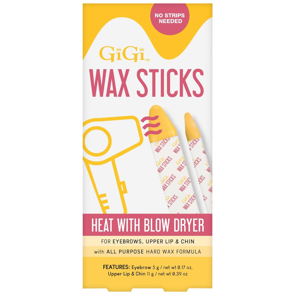 GiGi Wax Sticks for Hair Removal  Hard Wax Kit for Eyebrows, Upper Lip & Chin  No Strip Waxing Sticks, Easy to Use, Heats with Blow Dryer