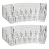 2 Acrylic Cosmetic Organizer Jewelry Makeup 19 Compartment Holder Vanity Storage Acrylic Container Lipstick Brush Stand Case Skincare Stationary Desk Dresser Display Beauty Products Divided Sections view 1