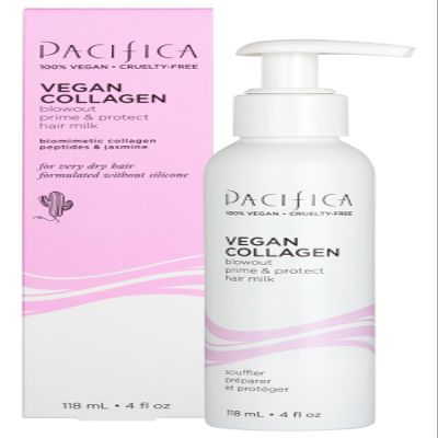 Pacifica Heat Protection Spray for Hair - Vegan Collagen Blowout Prime & Thermal Protection Hair Milk - Blow Dry Spray - for Curly, Wavy & Straight Hair - Vegan & Cruelty-Free Dermatologist Tested