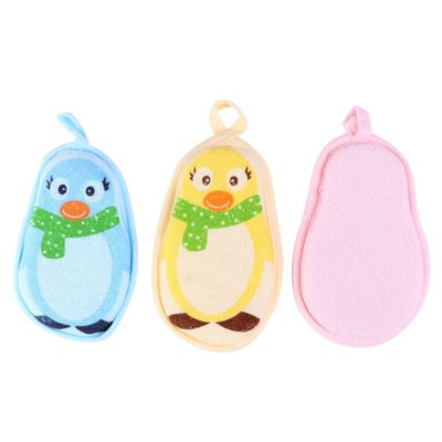 3pcs Adorable Bath Towels Cute Cartoon Bath Scrubbers for Soft and Ergonomic Design Pastel Colors for Newborn Bathing and Shower