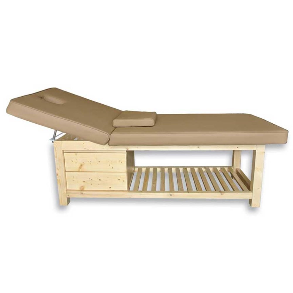 Discount Spa Equipment - Elite Wooden Spa Bed, Adjustable Massage Bed, Multipurpose Massage Table with 2-Drawer Storage, 76 in x 31 in x 25 in