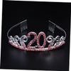 FRCOLOR Birthday Crystal Red Rhinestone Headband for Dance Parties and Celebrations Hair Accessory for Girls and Women view 4