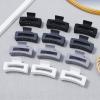 12 Pcs Medium Hair Clips for Women, 3.5 Inch Square Claw Clips, Colorful Hair Claw Clips for Thick and Thin Hair, Bulk Hair Accessories for Women and Girls- Grey view 4