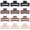 12 Pcs Medium Hair Clips for Women, 3.5 Inch Square Claw Clips, Colorful Hair Claw Clips for Thick and Thin Hair, Bulk Hair Accessories for Women and Girls- Brown view 2