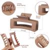 12 Pcs Medium Hair Clips for Women, 3.5 Inch Square Claw Clips, Colorful Hair Claw Clips for Thick and Thin Hair, Bulk Hair Accessories for Women and Girls- Brown view 3