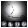 AMHIL Cosmetic Vanity Mirror All-Copper 8-inch Silver Makeup Mirror 3 Times Magnification Bathroom Mirror Wall-Mounted Folding view 3