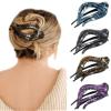 French Concord Curved Hair Clips - 4Pcs Acrylic Claw Clips for Women's Thick or Flat Hair, Strong Hold (Medium, Rock Pattern in Blue/Coffee/Gray/Purple) view 1