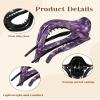 French Concord Curved Hair Clips - 4Pcs Acrylic Claw Clips for Women's Thick or Flat Hair, Strong Hold (Medium, Rock Pattern in Blue/Coffee/Gray/Purple) view 2