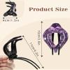 French Concord Curved Hair Clips - 4Pcs Acrylic Claw Clips for Women's Thick or Flat Hair, Strong Hold (Medium, Rock Pattern in Blue/Coffee/Gray/Purple) view 3