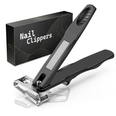 FERYES 360 Rotating Nail Clippers for Seniors, Long Handle Fingernail Clippers for Men and Women, Ergonomic EZ Grip Toenail Clippers for Thick Nails