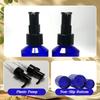 2PCS 60ml/2oz Empty Glass Lotion Pump Bottles Soap Dispenser Travel Cosmetic Makeup Toiletries Liquid Sample Package Container Storage Jar with Black Pump Top for Essence Shampoo Shower Gel (Blue) view 3