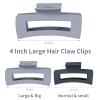 12 Pcs Large Hair Clips for Women, 4.2 Inch Square Claw Clips, Colorful Hair Claw Clips for Thick and Thin Hair, Bulk Hair Accessories for Women and Girls - Grey view 4