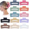 Sisiaipu 4.1 Inch Jumbo Hair Clips - 12 Pcs Colorful Square Jaw Clips for Thick Hair, Women and Girls Hair Accessories view 1