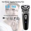 Head Shavers for Bald Men, Electric Face Shaver Razor for Men 3D Floating Blade Washable USB Rechargeable Shaving Beard Machine (Color : Black) view 4