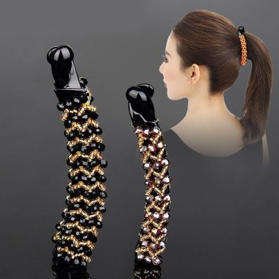ycunowon Banana Rhineatone Hair Clip, 2 Count for Women Material, Easy to Use, Perfect Gifts, Gold, Small