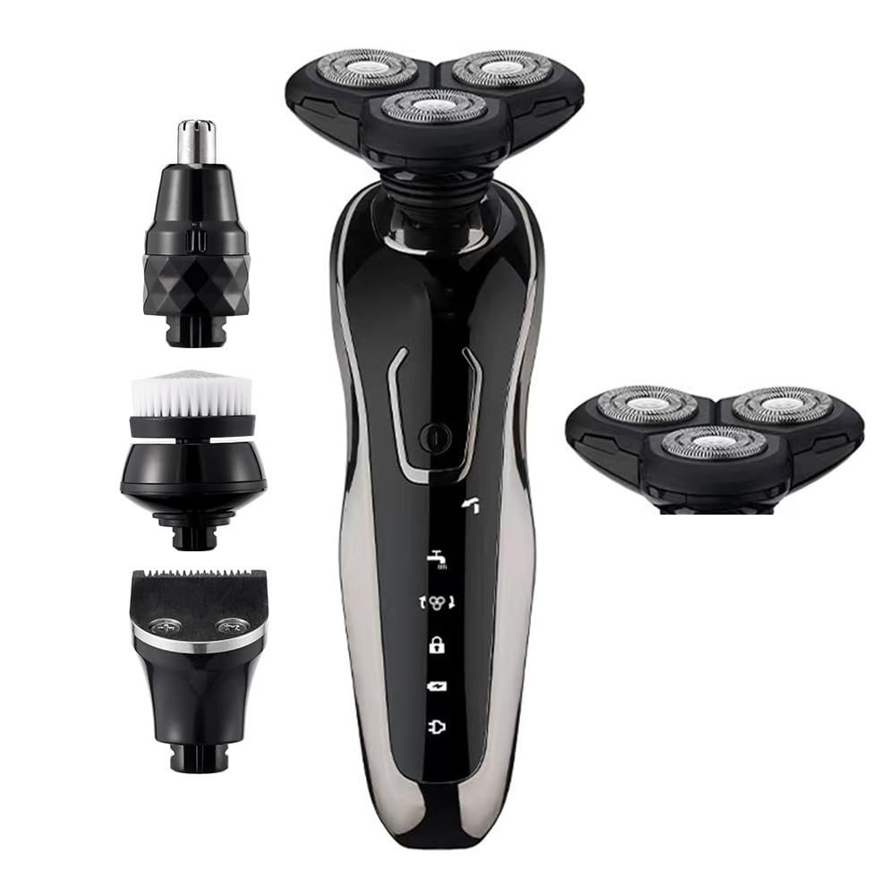 Head Shavers for Bald Men, Electric Shaver For Men Hair Clipper Men's Electric Shaver Trimmer Hair Cutting Machine Razor Professional Beard Shaving Machine (Color : 4in1 Shaver Head)