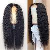Women Wigs 360 Lace Frontal Wig Curly Water Wave Lace Front Wig 8-28 Inch Malaysian Curly Human Hair Wig for Women 4x4 Lace Closure Wigs Human Hair Wigs ( Color : 4x4 Closure Wig , Size : 14 Inch ) view 4