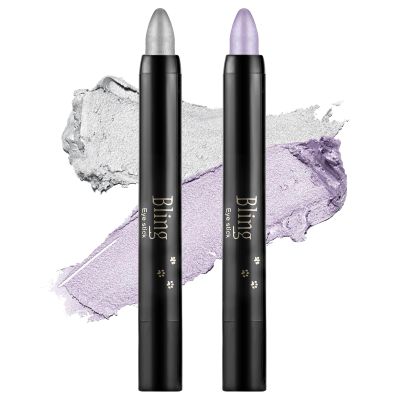 Boobeen Eyeshadow Stick Pencil Crayon Waterproof Cream Eyeshadow Glitter Eye Makeup, Easy to Use (02# + 08#)