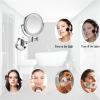 ATYUJKB Makeup Mirror Wall Mounted, LED Lighted Cosmetic Mirror with Magnification, 360 Swivel Vanity Mirror, Double Sided Bathroom Mirror, for Make up, Shave Wait (Brushed Nickel Concealed 3X) view 2