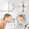 ATYUJKB Makeup Mirror Wall Mounted, Extendable Long Arm Make up Mirror, Makeup Mirror with LED Lights and Magnification, Bathroom Shaving Vanity Mirror, for Make up (Silver Charge 5X) view 3