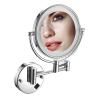 ATYUJKB Makeup Mirror Wall Mounted, Bathroom Mirrors with LED Light, 3X/5X/7X/10X Magnifying Makeup Mirror, Double Sided Swivel Makeup Mirro, for Make up, Shave Wait (Silver Charge 5X) view 1