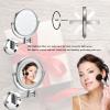 ATYUJKB Makeup Mirror Wall Mounted, Bathroom Mirrors with LED Light, 3X/5X/7X/10X Magnifying Makeup Mirror, Double Sided Swivel Makeup Mirro, for Make up, Shave Wait (Silver Charge 5X) view 2