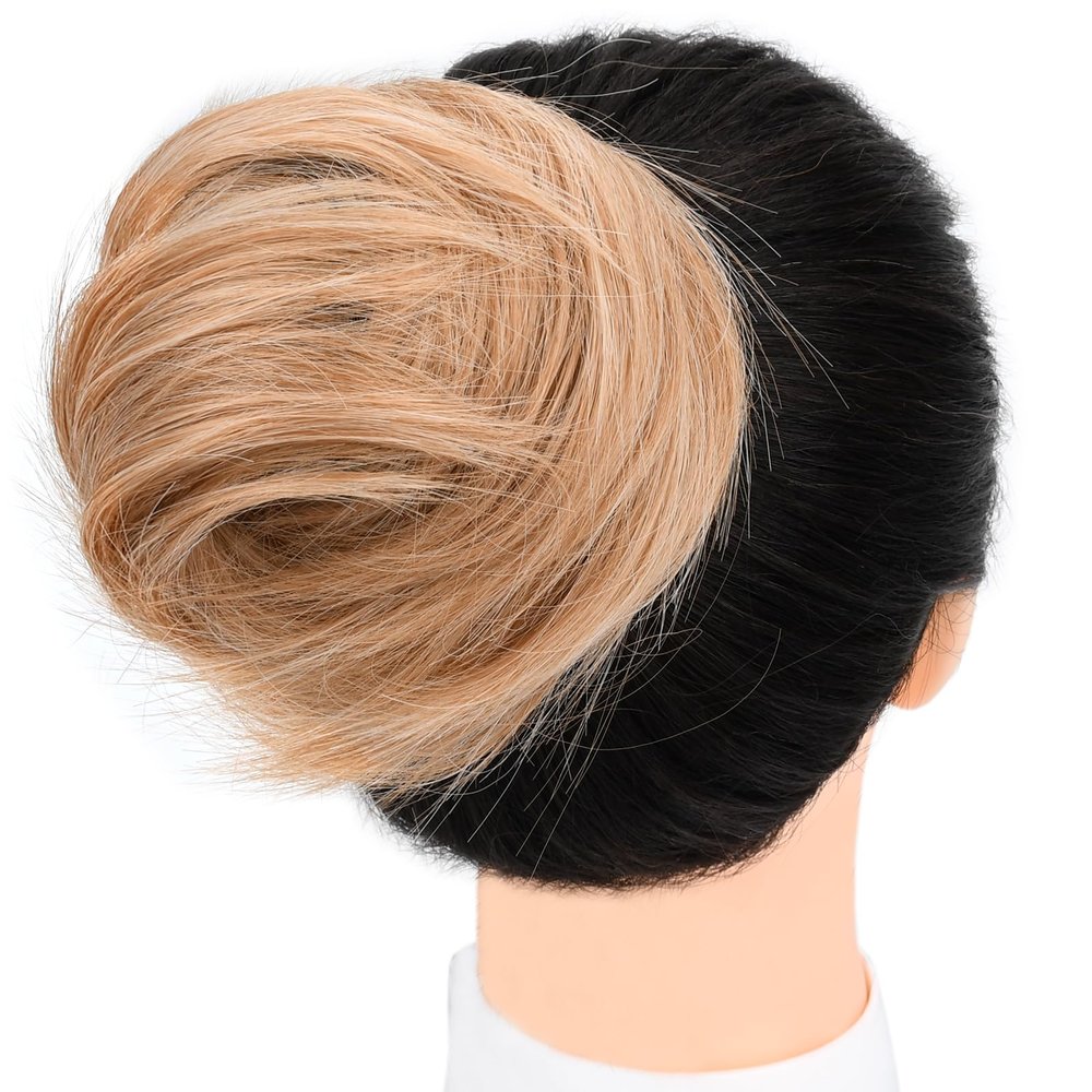 DIGUAN Hair Bun Messy Hair Scrunchies Extension Curly Wavy Synthetic for women Updo Hairpiece 1PCS (Toast Crust m270 88)