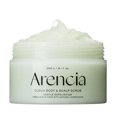 Arencia Fresh Cloud Sea Salt Body & Scalp Scrub (Green) - Gentle Exfoliation for Softer, Refreshed Skin and Scalp, Korean Skin Care