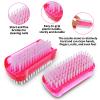 Amaxiu Nail Cleaning Brushes, Double Sided Nail Clean Up Brush with Nylon Stiff Bristles Fingernail Brush for Cleaning Cuticles Fingernails Toes Nail Hand Scrub Brush for Men Women, 2 Pcs(Red, Blue) view 3