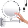 GALSOR Wall Mounted Makeup Mirror 5X Magnification Double Sided Folding Bathroom Mirror Retractable 360 view 1