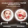 GALSOR Wall Mounted Makeup Mirror 5X Magnification Double Sided Folding Bathroom Mirror Retractable 360 view 2
