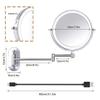 GALSOR Wall Mounted Makeup Mirror 5X Magnification Double Sided Folding Bathroom Mirror Retractable 360 view 3