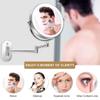 GALSOR Wall Mounted Makeup Mirror 5X Magnification Double Sided Folding Bathroom Mirror Retractable 360 view 4