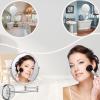 ATYUJKB Bathroom Shaving Vanity Mirror, 360 Swivel Vanity Mirror, Cosmetic Mirror Wall Mounted, Wall Mounted Magnifying Makeup Mirror, Retractable Cosmetic Mirror (Silver 5X) view 4
