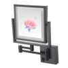 ATYUJKB Makeup Mirror Wall Mounted, LED Cosmetic Mirror with Magnification, 8 in Bathroom Mirror, Makeup Mirror Extra Long Arm, 360 Swivel Vanity Mirror (Black Plug3X) view 1