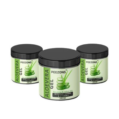 PEEZONS Alovera Gel For Young And Radiant Skin, Hair And Face - 100 GM (Pack Of 3)