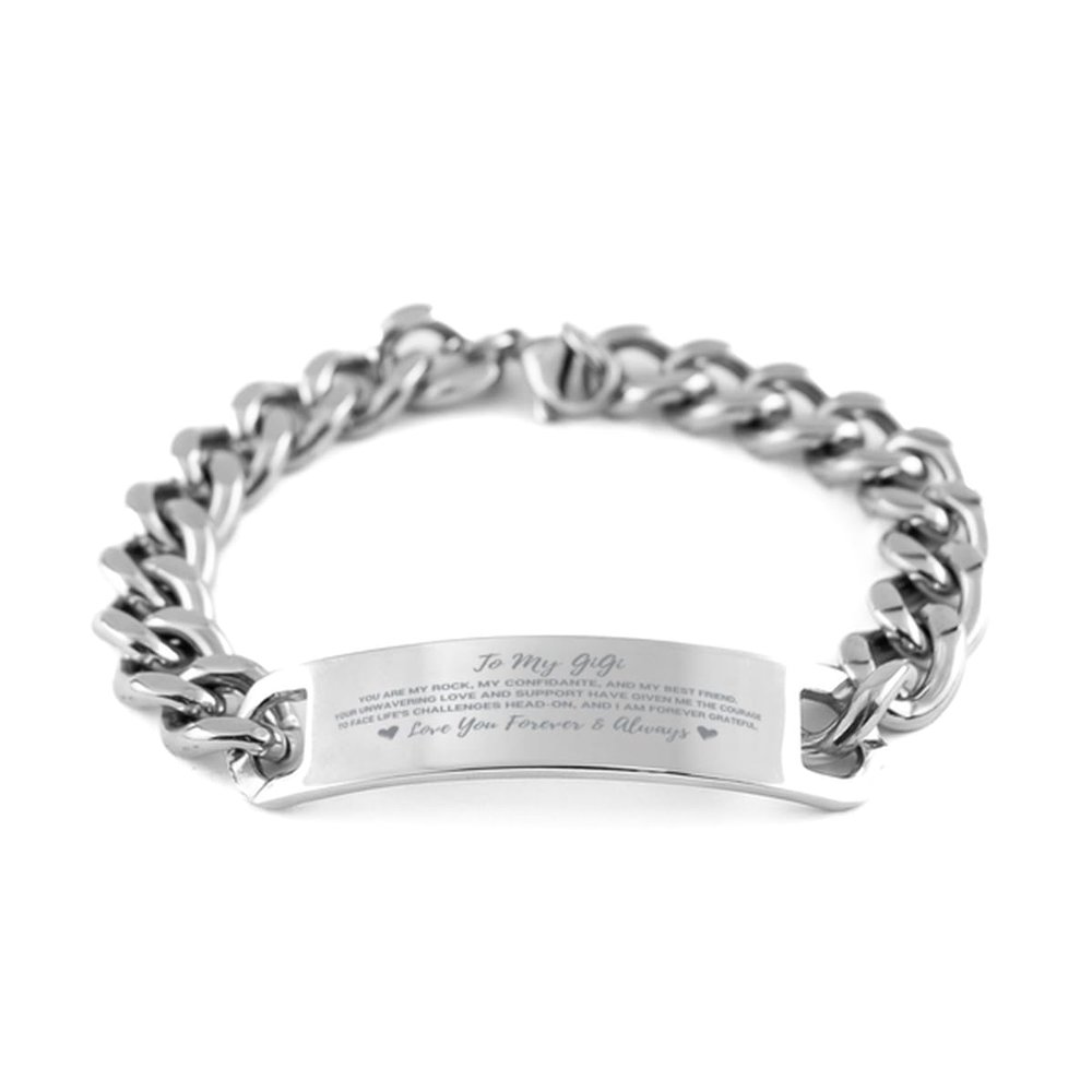 To My GiGi, You Are My Rock, My Confidante And My Best Friend Cuban Chain Bracelet, For GiGi, Valentines Birthday Gifts for GiGi, Mother's Day, Father's Day and Christmas Gifts for GiGi