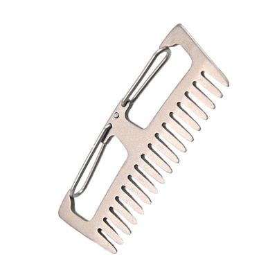 FOMIYES 1pc Titanium Comb Pocket Hair Comb Outdoor Hair Comb Mountain Climbing Clips Mini Keychain Metal Key Ring Travel Wallet Practical Comb Outdoor Comb Tool Small Comb Silver Tool
