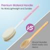Backski Body Scrubber Anti Slip for Shower,Shower Brush Long Handle with Stiff and Soft Bristles,Body Wash Exfoliating Back Scrubber for Bath or Dry Brushing Body Brush(Pink) view 4