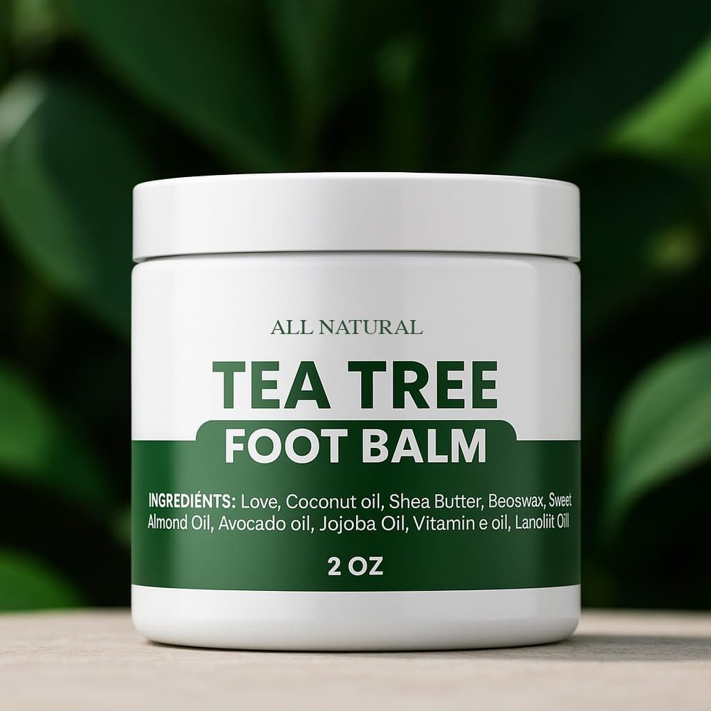 beatmodels Foot Balm Tea Tree Natural Moisturizer for dry skin, Cracked Heels, Handmade for rough tired skin. (Tea Tree)